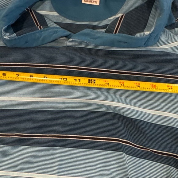 Gioberti Shirt Mens Polo M Striped Collard SS E1.2 - Picture 9 of 9